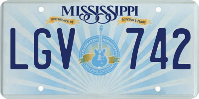 MS license plate LGV742