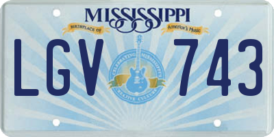 MS license plate LGV743