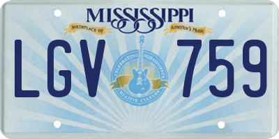 MS license plate LGV759