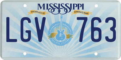 MS license plate LGV763
