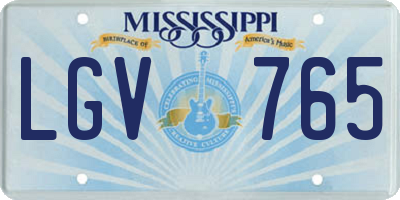 MS license plate LGV765