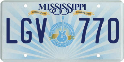 MS license plate LGV770