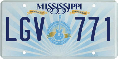 MS license plate LGV771