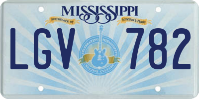 MS license plate LGV782