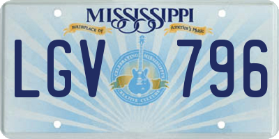 MS license plate LGV796