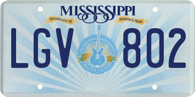 MS license plate LGV802