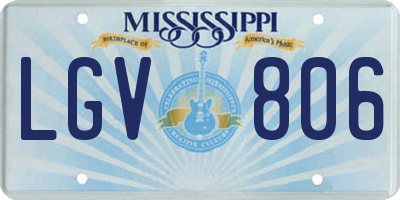 MS license plate LGV806