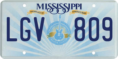 MS license plate LGV809