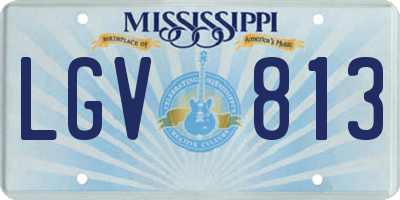 MS license plate LGV813