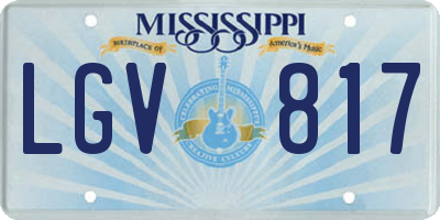 MS license plate LGV817