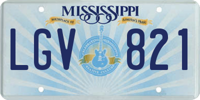 MS license plate LGV821