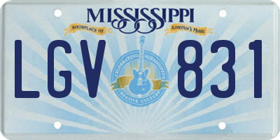 MS license plate LGV831