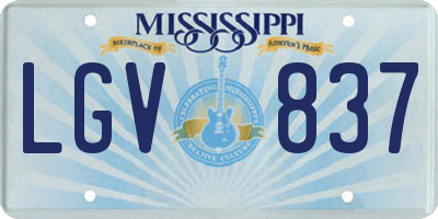 MS license plate LGV837