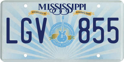 MS license plate LGV855
