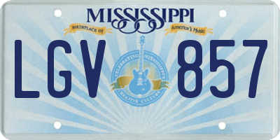 MS license plate LGV857