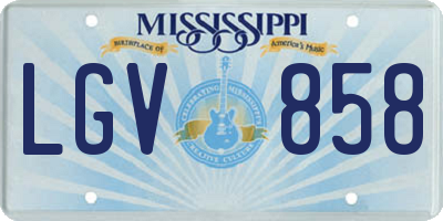 MS license plate LGV858
