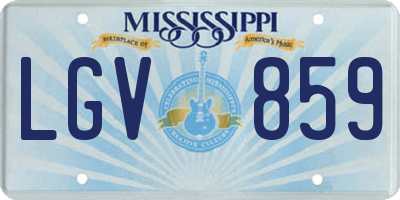 MS license plate LGV859