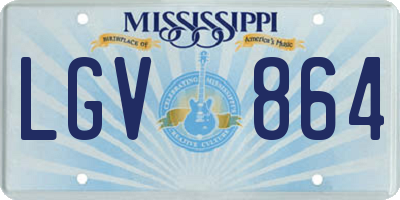 MS license plate LGV864