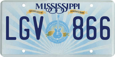 MS license plate LGV866