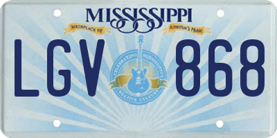 MS license plate LGV868