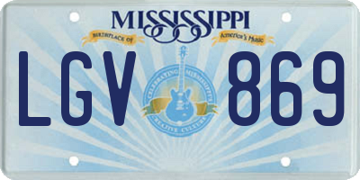 MS license plate LGV869