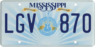 MS license plate LGV870