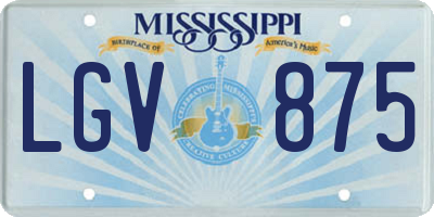 MS license plate LGV875