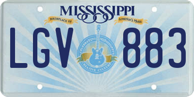 MS license plate LGV883