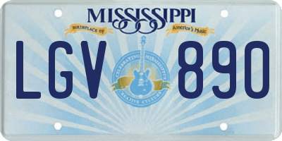 MS license plate LGV890