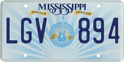 MS license plate LGV894