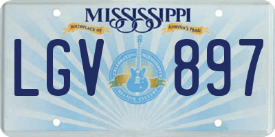 MS license plate LGV897