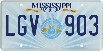 MS license plate LGV903