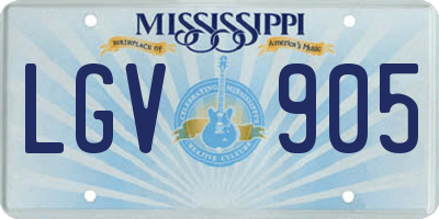MS license plate LGV905