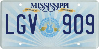 MS license plate LGV909