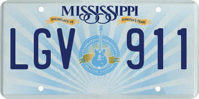 MS license plate LGV911