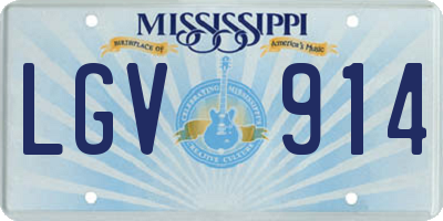 MS license plate LGV914