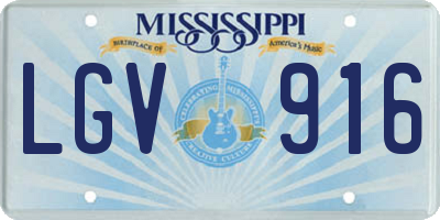 MS license plate LGV916