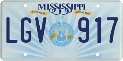 MS license plate LGV917