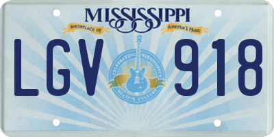 MS license plate LGV918