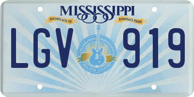 MS license plate LGV919