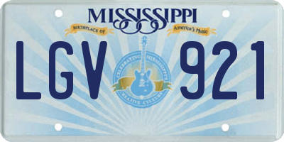 MS license plate LGV921