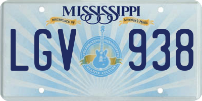 MS license plate LGV938