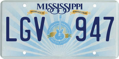 MS license plate LGV947