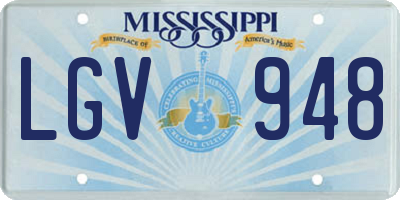 MS license plate LGV948