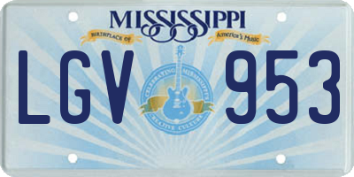 MS license plate LGV953