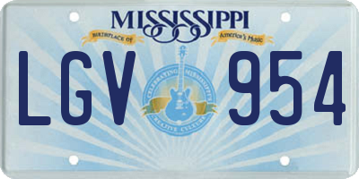 MS license plate LGV954