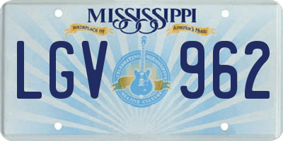 MS license plate LGV962