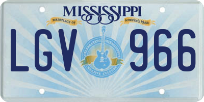 MS license plate LGV966