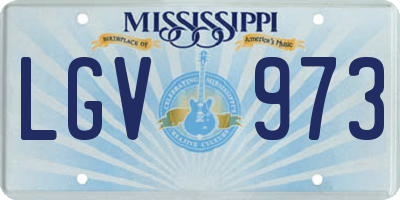 MS license plate LGV973