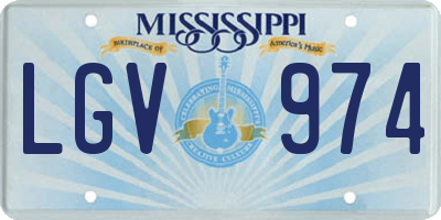 MS license plate LGV974